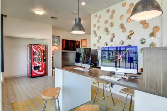 Computers and vending machine common area at Gateway at Huntsville in Huntsville Student Accommodation