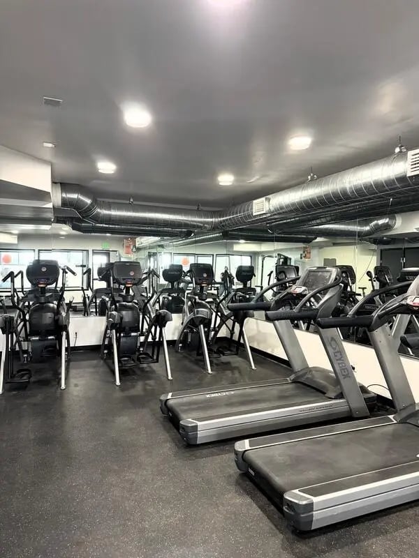 Treadmills and elliptical machines fitness area at University Village Fullerton in Fullerton Student Accommodation
