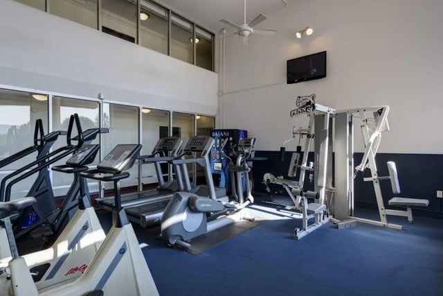 Treadmills stair climber multi gym fitness room at Parkway Plaza in State College Student Accommodation