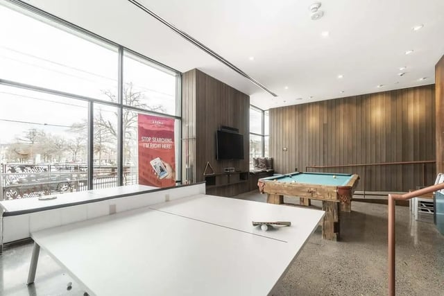 Ping pong table and pool table recreation room at Arena District in Eugene Student Accommodation