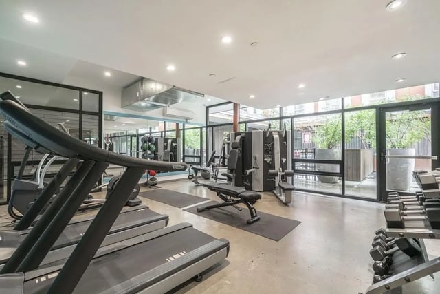 Treadmills weights and gym equipment Fitness Center at Arena District in Eugene Student Accommodation