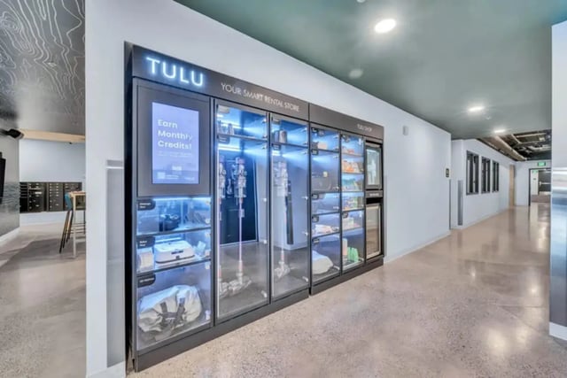 Smart rental store with vacuums and snacks common area at Chapter at Eugene in Eugene Student Accommodation