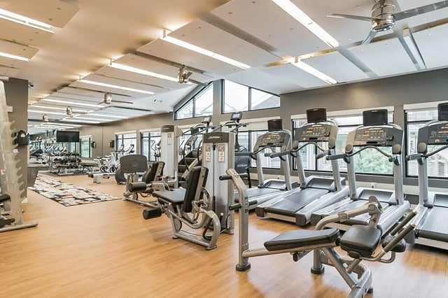 Gym equipment treadmills and weight machines fitness area at Copper Social in Marietta Student Accommodation