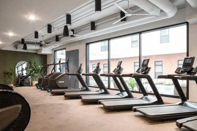 Treadmills and stair climbers fitness gym at Rambler Austin in Austin Student Accommodation