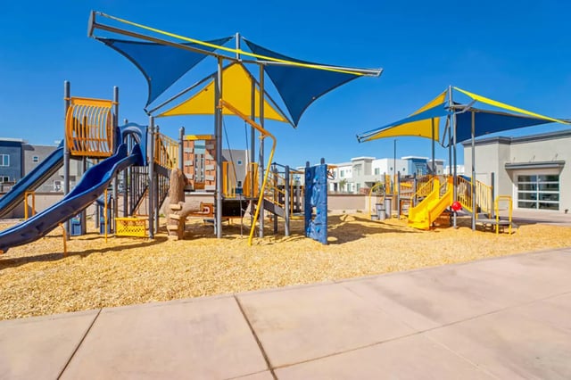 Slides tunnels climbing wall playground playing area at BB Living at Val Vista in Gilbert Student Accommodation