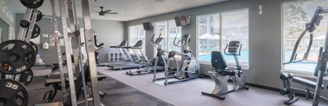Weights treadmills ellipticals exercise bikes gym at Regency Gardens in Bryan Student Accommodation