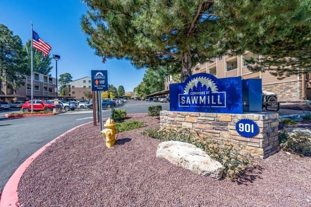 Commons at Sawmill entrance exterior at The Commons at Sawmill in Flagstaff Student Accommodation