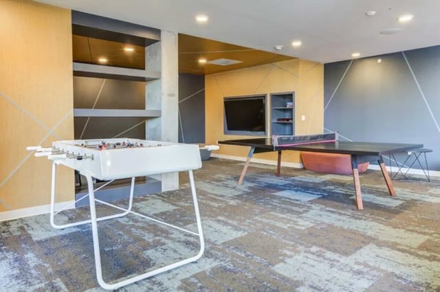 Foosball table ping pong table playing area at Everly On The Loop in St. Louis Student Accommodation