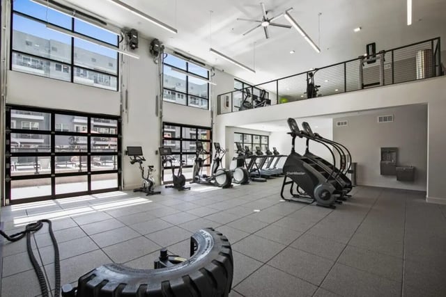 Gym equipment treadmills and stair climbers fitness area at RYE SoBo in Denver Student Accommodation