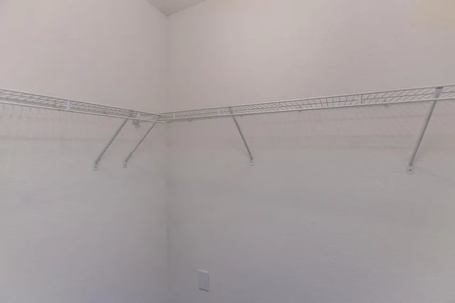 White wire shelving installed on white walls closet at Villas De Las Colinas 4 in Atlanta Student Accommodation
