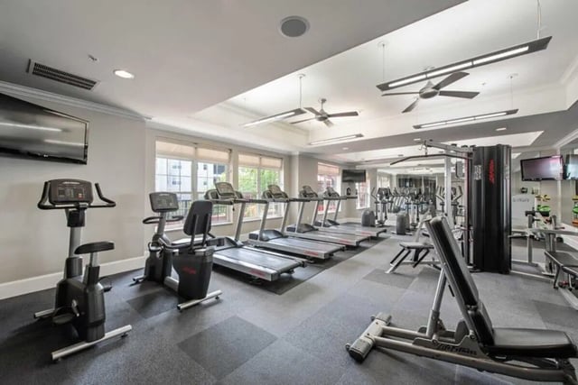 Treadmills and exercise bikes gym at University Edge-Cincinnati in Cincinnati Student Accommodation