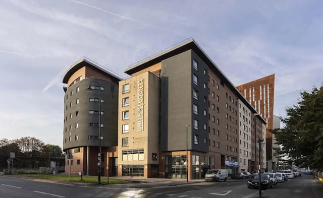 Student accommodation Unite Students building exterior at New Medlock House in Manchester Student Accommodation