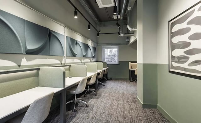 Study desks with chairs and art study area at New Medlock House in Manchester Student Accommodation
