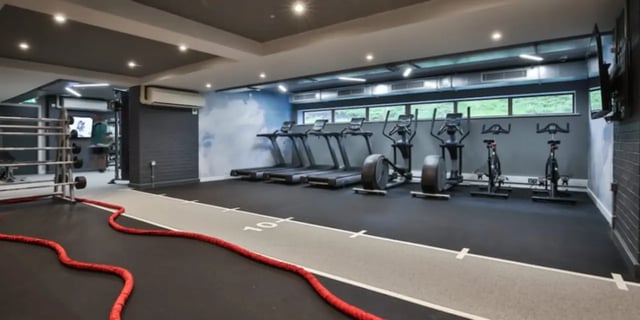 Gym equipment treadmills ellipticals bikes gym. at One & Two Victoria Point in Manchester Student Accommodation