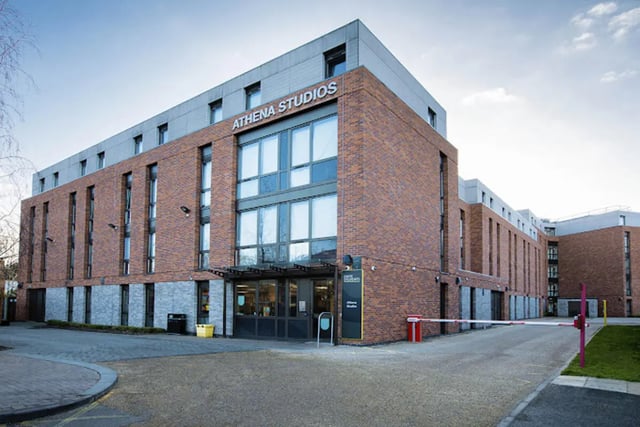 Athena Studios building with modern brick exterior exterior at Athena Studios in Birmingham Student Accommodation