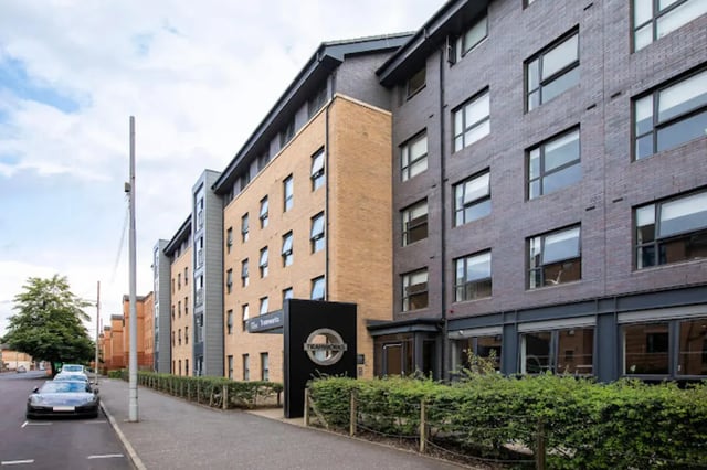 Modern student accommodation with brick exterior exterior at Tramworks in Glasgow Student Accommodation