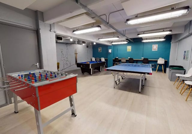 Foosball table pool table ping pong table recreation room at iQ Stephenson House in Newcastle Upon Tyne Student Accommodation
