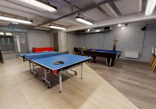 Ping pong table pool table foosball game room at iQ Stephenson House in Newcastle Upon Tyne Student Accommodation