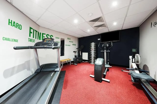 Treadmill elliptical rower weights and bench Fitness area at The Moor in Sheffield Student Accommodation