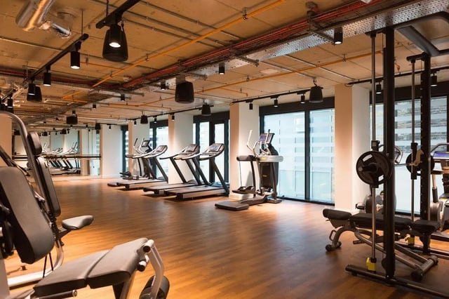 Gym equipment treadmills weights and exercise machines gym at Chapter Aldgate in London Student Accommodation