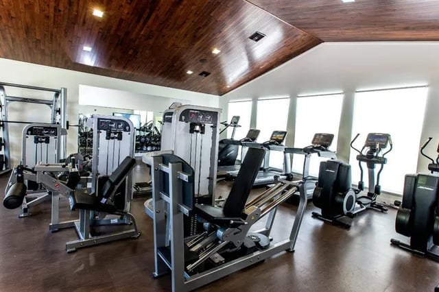 Weight machines treadmills elliptical machines gym equipment gym area at Boulevard Tallahassee in Tallahassee Student Accommodation
