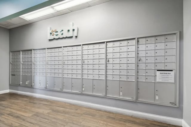 Mailboxes and rent drop box exterior at Malibu Apartments in Tampa Student Accommodation