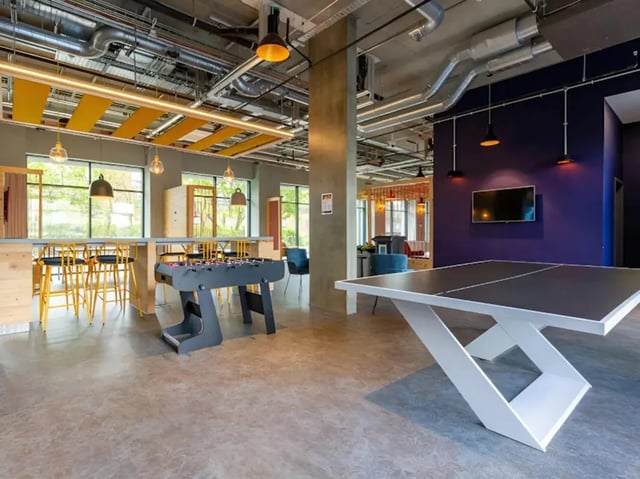 Foosball table ping pong table lounge area at Hythe Mills in Colchester Student Accommodation