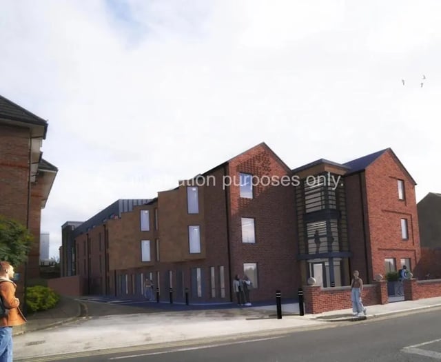 Modern brick building with multiple windows exterior at Waterloo House in York Student Accommodation