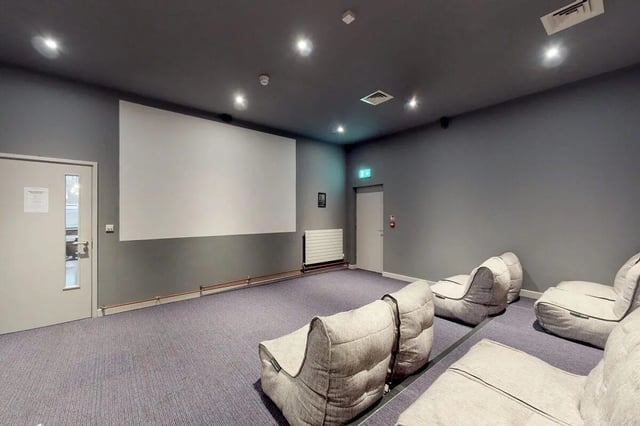 Beanbag chairs in a cinema room at Stepney Yard in Newcastle Upon Tyne Student Accommodation