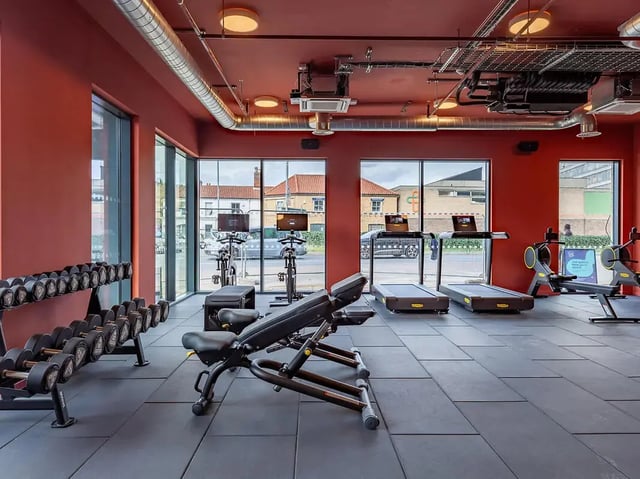 Dumbbells treadmills rowing machines gym Image Type at Yugo St. Crispin's House in Norwich Student Accommodation