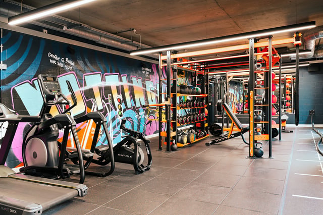 Treadmill elliptical stationary bike weight racks gym area at Vita Student Station Street in Nottingham Student Accommodation
