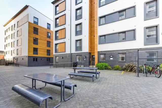 Picnic tables and benches outdoor area exterior at Brookland Road in Leicester Student Accommodation