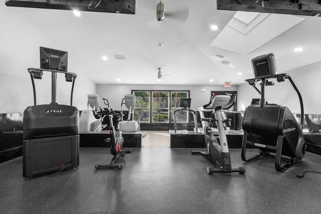 Gym equipment with treadmills and stationary bikes gym area at Cabana Beach Gainesville in Gainesville Student Accommodation
