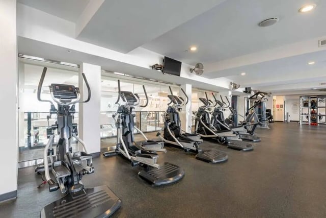 Elliptical machines in gym playing area at T-H-E Griff in Columbus Student Accommodation