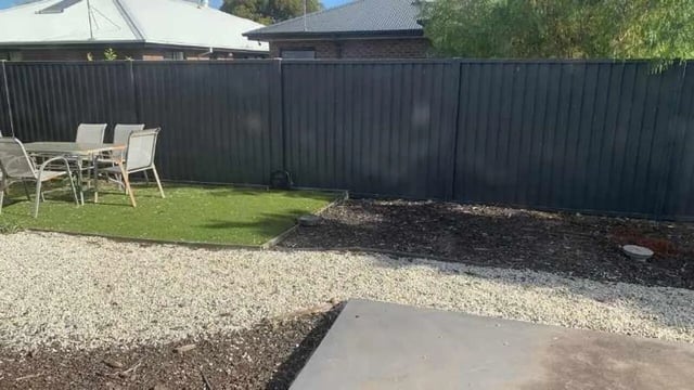 Outdoor dining table and chairs on lawn exterior at La Trobe University Regional Housing - Shepparton in Shepparton Student Accommodation