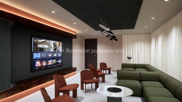 Large sectional sofa chairs television and tables living room at The Fabric Works in Leeds Student Accommodation