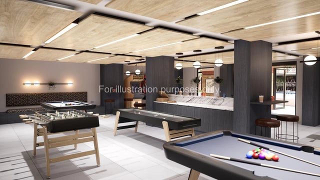Foosball pool and shuffleboard tables playing area at The Fabric Works in Leeds Student Accommodation