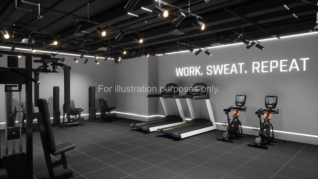 Treadmills exercise bikes and gym equipment playing area at The Fabric Works in Leeds Student Accommodation