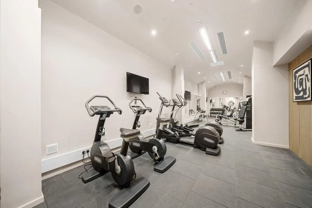 Stationary bikes treadmills and weight machines gym at Cathedral Park in Bristol Student Accommodation