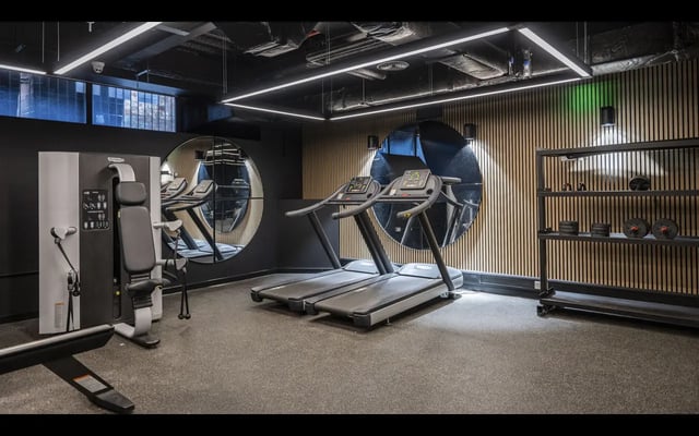 Treadmills weight rack workout machine gym at Medici in Nottingham Student Accommodation
