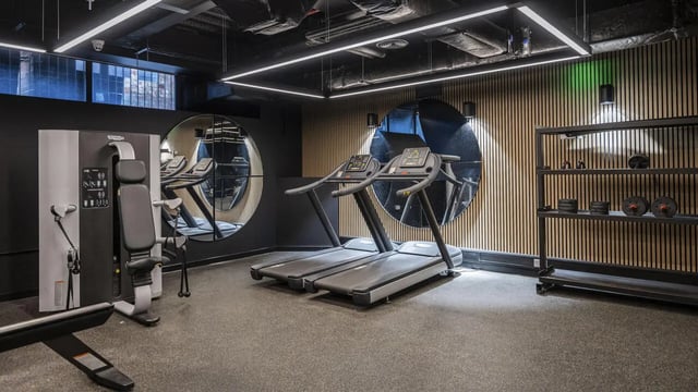 Treadmills weight rack and gym machine gym area at Medici in Nottingham Student Accommodation