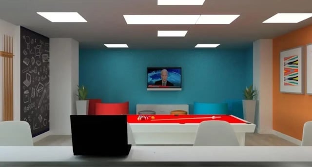 Billiard table television artwork lounge area exterior at Queens Gate in Southampton Student Accommodation