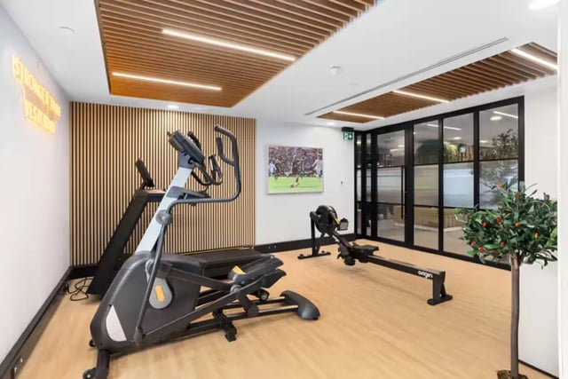 Gym equipment with treadmill rower and television playing area at London Road Apartments in Southampton Student Accommodation
