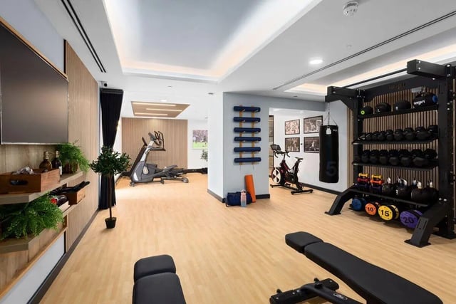 Gym equipment, punch bag, weights, exercise bikes gym at Brunswick Apartments in Southampton Student Accommodation