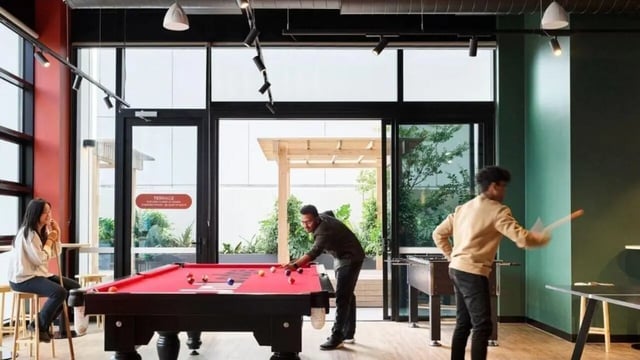 Pool table foosball and table tennis game area at Unilodge Melbourne City in Melbourne Student Accommodation