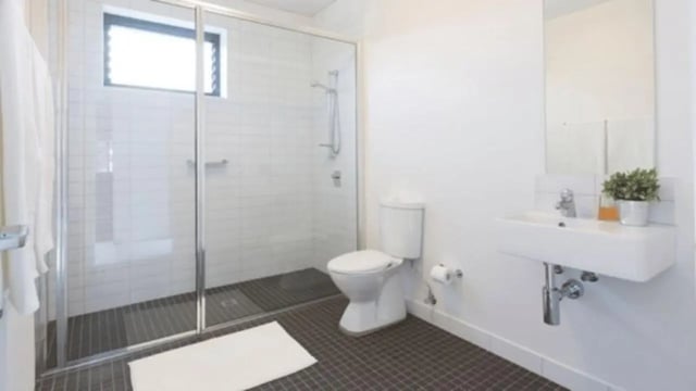 Toilet shower sink with mirror bathroom at Western Sydney University Hawkesbury Village in Sydney Student Accommodation