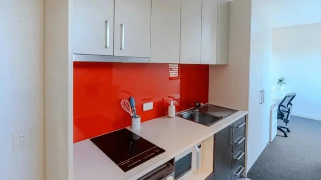 Compact kitchen with induction hob and sink area kitchen at Western Sydney University Hawkesbury Village in Sydney Student Accommodation