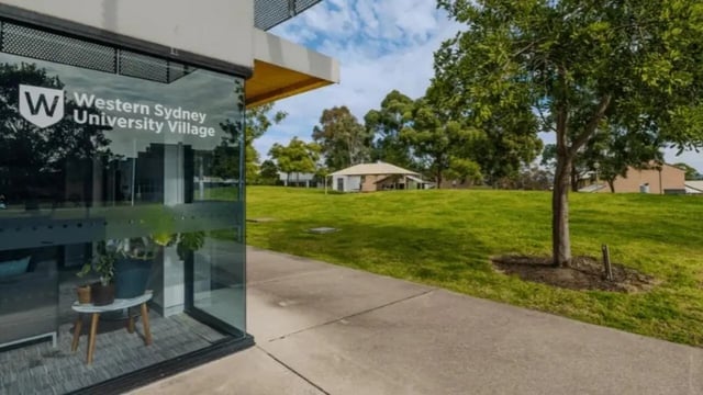 Western Sydney University Village signage exterior at Western Sydney University Penrith Village in Sydney Student Accommodation