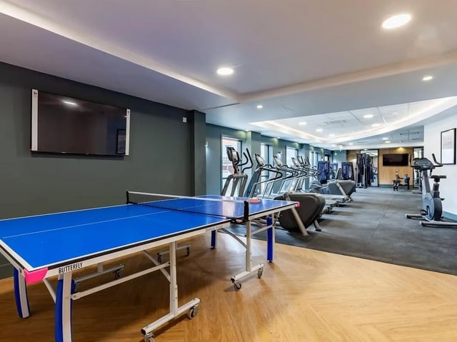 Ping pong table and gym equipment Fitness area at The Forge in Sheffield Student Accommodation