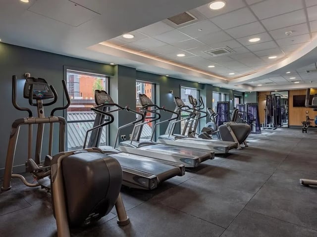 Treadmills elliptical machines strength equipment gym at The Forge in Sheffield Student Accommodation